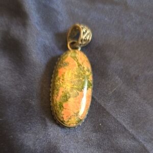 Elegant Green and Pink Stone Pendant